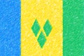Flag of St Vinc & Grenadines background o texture, color pencil Royalty Free Stock Photo