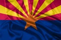 The flag of the state of Arizona Rippled Royalty Free Stock Photo