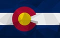 Flag of the state of COLORADO in a geometric, mosaic polygonal style.