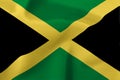 Flag of the state of Jamaica close-up Royalty Free Stock Photo