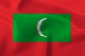 Flag of the state of Maldives close-up Royalty Free Stock Photo