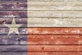 The flag of the state of Texas with the texture of old wooden boards. Royalty Free Stock Photo