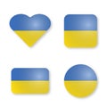 Ukraine flag sticker set, vector illustration