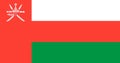 Flag of Sultanate of Oman. Oman flag on fabric surface. Asian country