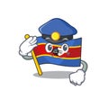 Flag swaziland Cartoon character dressed as a Police officer
