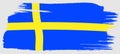 Flag of Sweden Brush strokes. Hand drawn sketch Royalty Free Stock Photo