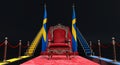 Flag of Sweden hanging on a flag pole Royalty Free Stock Photo