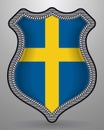 Flag of Sweden. Vector Badge and Icon