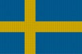 Flag of Sweden on vector knitted woolen texture