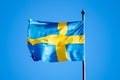 Flag of Sweden waving in the wind