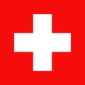 Flag of Switzerland consisting of a red square with a white cross Royalty Free Stock Photo