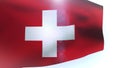 Flag of Switzerland waving in the wind