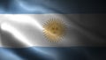 Close up waving flag of Argentina. Flag symbols of Argentina.