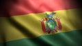 Close up waving flag of Bolivia. Flag symbols of Bolivia.