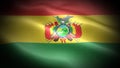 Close up waving flag of Bolivia. Flag symbols of Bolivia.