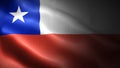 Close up waving flag of Chile. Flag symbols of Chile.