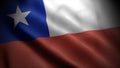 Close up waving flag of Chile. Flag symbols of Chile.