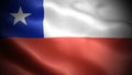 Close up waving flag of Chile. Flag symbols of Chile.