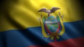 Close up waving flag of Ecuador. Flag symbols of Ecuador.