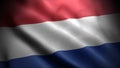 Close up waving flag of Netherlands. Flag symbols of Netherlands.