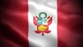 Close up waving flag of Peru. Flag symbols of Peru.