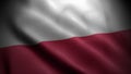 Close up waving flag of Poland. Flag symbols of Poland.