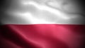 Close up waving flag of Poland. Flag symbols of Poland.