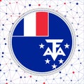 Flag of TAAF with network background. Royalty Free Stock Photo