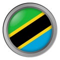 Flag of Tanzania round as a button