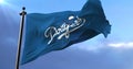 Flag of the Los Angeles Dodgers, american professional baseball team - loop