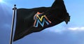 Flag of the Miami Marlins, american professional baseball team - loop