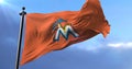 Miami Marlins flag, american professional baseball team, waving - loop