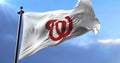 Flag of the team Washington Nationals, american professional baseball - loop