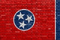 flag of Tennessee on brick wall Royalty Free Stock Photo