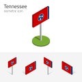 Flag of Tennessee USA, vector 3D isometric flat icons
