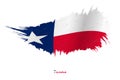 Flag of Texas state in grunge style with waving effect