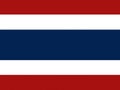 Flag of Thailand, Five horizontal stripes of red, white and blue, illustration image