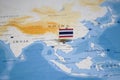 The Flag of thailand in the world map Royalty Free Stock Photo