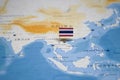 The Flag of thailand in the world map Royalty Free Stock Photo
