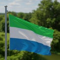 Flag with three horizontal stripes: green at the top, white in the middle, and blue at the Royalty Free Stock Photo