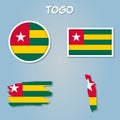 Flag of Togo maps territory, Togo flag template design
