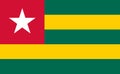 Flag of Togo. Togolese Republic flag