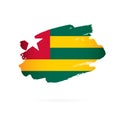 Flag of Togo. Vector illustration. Brush strokes