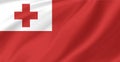 Flag of Tonga Flying in the Air 2 Royalty Free Stock Photo
