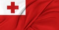 Flag of Tonga Flying in the Air Royalty Free Stock Photo