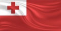 Flag of Tonga Flying in the Air Royalty Free Stock Photo