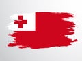 Flag of Tonga hand drawn with a brush Royalty Free Stock Photo