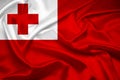 Flag Of Tonga, Tonga flag, National flag of Tonga. fabric flag of Tonga