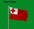 Flag Of Tonga, Tonga flag, National flag of Tonga. Pole flag of Tonga