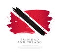 Flag of Trinidad and Tobago. Brush strokes are drawn by hand. Independence Day